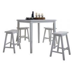 Acme Gaucho White 5Pc Pack Counter Height Table Set