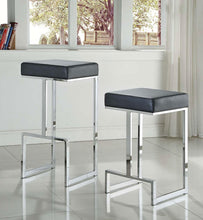 Load image into Gallery viewer, Coaster Gervase Square Bar Stool Black and Chrome