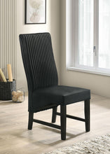 Load image into Gallery viewer, Coaster Barrand Channel-Back Upholstered Dining Side Chair Black Set of 2