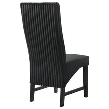 Load image into Gallery viewer, Coaster Barrand Channel-Back Upholstered Dining Side Chair Black Set of 2