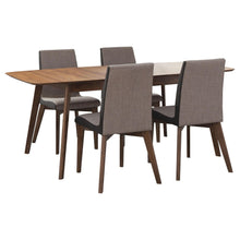 Load image into Gallery viewer, Coaster Redbridge 5-piece Rectangular Dining Set Natural Walnut