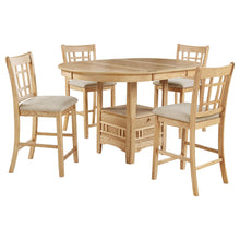 Load image into Gallery viewer, Coaster Lavon 5-piece Oval Counter Height Extension Dining Set Light Oak