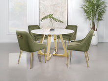 Load image into Gallery viewer, Coaster Gwynn Round 51-inch Marble Stainless Steel Dining Table Gold