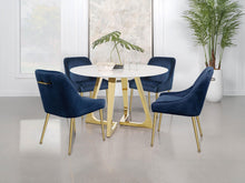 Load image into Gallery viewer, Coaster Gwynn Round 51-inch Marble Stainless Steel Dining Table Gold