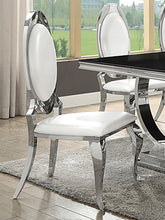 Load image into Gallery viewer, Coaster Antoine Oval-Back Faux Leather Dining Side Chair Cream White Set of 2