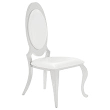 Load image into Gallery viewer, Coaster Antoine Oval-Back Faux Leather Dining Side Chair Cream White Set of 2