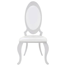 Load image into Gallery viewer, Coaster Antoine Oval-Back Faux Leather Dining Side Chair Cream White Set of 2