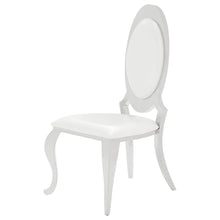 Load image into Gallery viewer, Coaster Antoine Oval-Back Faux Leather Dining Side Chair Cream White Set of 2