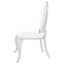 Load image into Gallery viewer, Coaster Antoine Oval-Back Faux Leather Dining Side Chair Cream White Set of 2