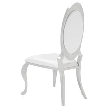 Load image into Gallery viewer, Coaster Antoine Oval-Back Faux Leather Dining Side Chair Cream White Set of 2