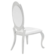Load image into Gallery viewer, Coaster Antoine Oval-Back Faux Leather Dining Side Chair Cream White Set of 2
