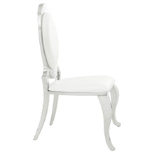 Load image into Gallery viewer, Coaster Antoine Oval-Back Faux Leather Dining Side Chair Cream White Set of 2