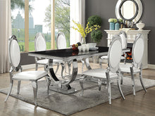 Load image into Gallery viewer, Coaster Antoine Oval-Back Faux Leather Dining Side Chair Cream White Set of 2