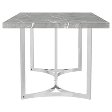 Load image into Gallery viewer, Coaster Sterling 72-inch Rectangular Dining Table Grey Faux Marble