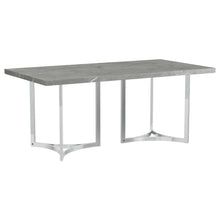 Load image into Gallery viewer, Coaster Sterling 72-inch Rectangular Dining Table Grey Faux Marble