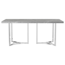 Load image into Gallery viewer, Coaster Sterling 72-inch Rectangular Dining Table Grey Faux Marble