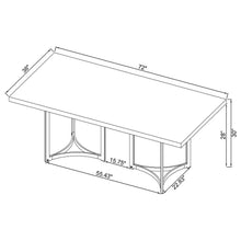Load image into Gallery viewer, Coaster Sterling 72-inch Rectangular Dining Table Grey Faux Marble