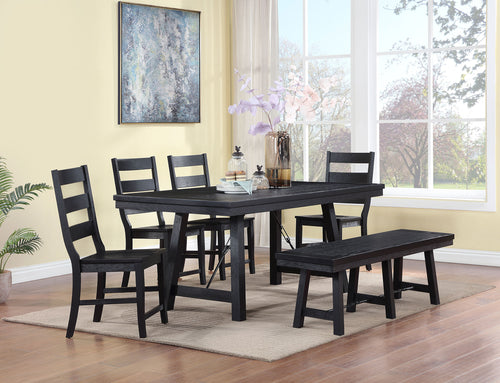 COASTER 6 PC SET (TABLE + 4*CHAIRS + BENCH)