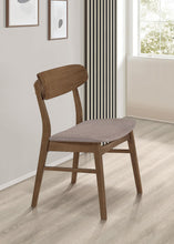 Load image into Gallery viewer, Coaster Dortch Curved-Back Upholstered Dining Side Chair Walnut Set of 2
