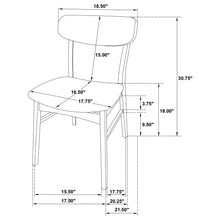 Load image into Gallery viewer, Coaster Dortch Curved-Back Upholstered Dining Side Chair Walnut Set of 2