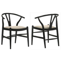 Load image into Gallery viewer, Coaster Crestmont Wood Wishbone Dining Side Chair Black (Set of 2)