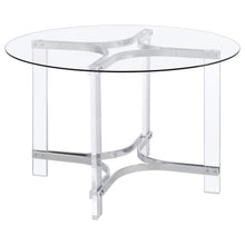 Load image into Gallery viewer, Coaster Keeling 47-inch Round Glass Top Acrylic Dining Table Chrome