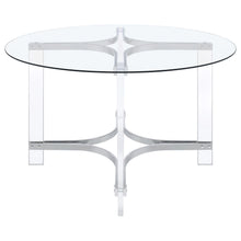 Load image into Gallery viewer, Coaster Keeling 47-inch Round Glass Top Acrylic Dining Table Chrome