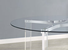 Load image into Gallery viewer, Coaster Keeling 47-inch Round Glass Top Acrylic Dining Table Chrome