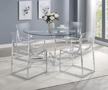 Load image into Gallery viewer, Coaster Keeling 47-inch Round Glass Top Acrylic Dining Table Chrome