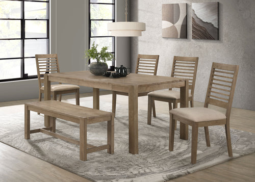 COASTER 6 PC SET (TABLE + 4*CHAIRS + BENCH)