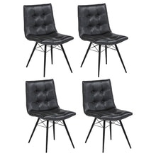 Load image into Gallery viewer, Coaster Aiken Faux Leather Upholstered Dining Side Chair Charcoal Grey (Set of 4)