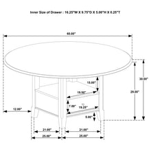 Load image into Gallery viewer, Coaster Twyla 60-inch Round Dining Table with Drawer Dark Cocoa