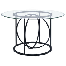 Load image into Gallery viewer, Coaster Levy 48-inch Round Glass Top Dining Table Matte Black