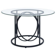 Load image into Gallery viewer, Coaster Levy 48-inch Round Glass Top Dining Table Matte Black
