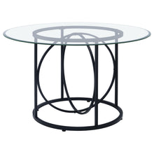 Load image into Gallery viewer, Coaster Levy 48-inch Round Glass Top Dining Table Matte Black