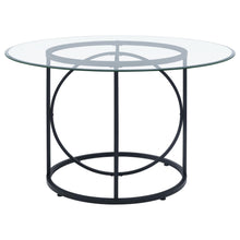 Load image into Gallery viewer, Coaster Levy 48-inch Round Glass Top Dining Table Matte Black