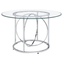 Load image into Gallery viewer, Coaster Levy 48-inch Round Glass Top Dining Table Chrome