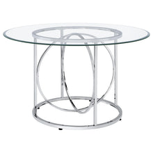 Load image into Gallery viewer, Coaster Levy 48-inch Round Glass Top Dining Table Chrome