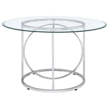 Load image into Gallery viewer, Coaster Levy 48-inch Round Glass Top Dining Table Chrome