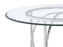 Load image into Gallery viewer, Coaster Levy 48-inch Round Glass Top Dining Table Chrome