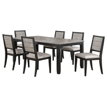 Load image into Gallery viewer, Coaster Elodie 7-piece Rectangular Extension Leaf Dining Set Grey and Black