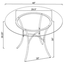 Load image into Gallery viewer, Coaster Kline 48-inch Round Glass Top Dining Table Matte Black
