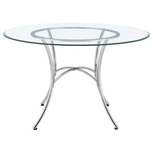 Load image into Gallery viewer, Coaster Kline 48-inch Round Glass Top Dining Table Chrome