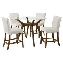 Load image into Gallery viewer, Coaster Paxton 5-piece Round Glass Top Counter Height Dining Set Beige
