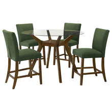 Load image into Gallery viewer, Coaster Paxton 5-piece Round Glass Top Counter Height Dining Set Green