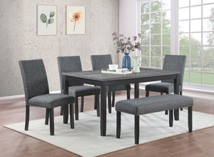 COASTER 6 PC DINING SET (GREY/BLACK)