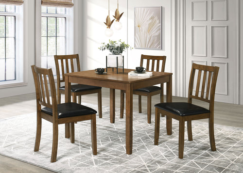 COASTER 5 PC DINING SET (HONEY BROWN/BLACK)