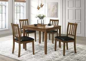 COASTER 5 PC DINING SET (HONEY BROWN/BLACK)