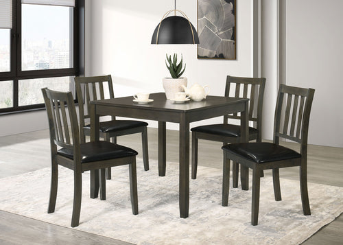 COASTER 5 PC DINING SET (CHARCOAL/BLACK)