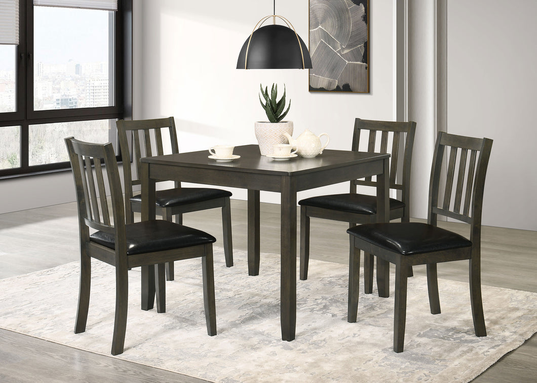 COASTER 5 PC DINING SET (CHARCOAL/BLACK)